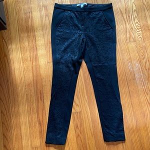 Diane von Furstenberg black lace overlay ponte pant